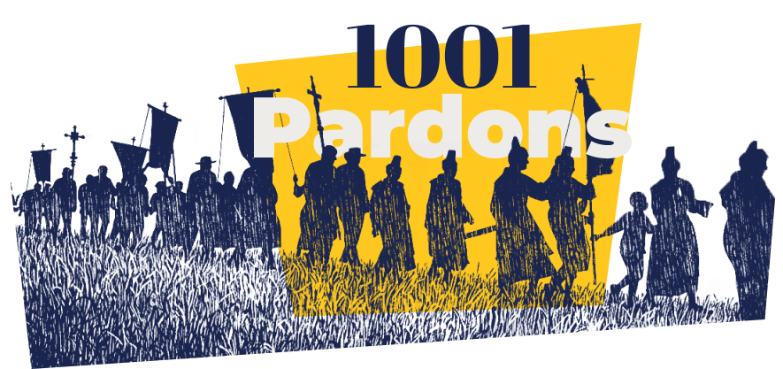 Illustration d'un pardon breton avec le titre : 1001 Pardons