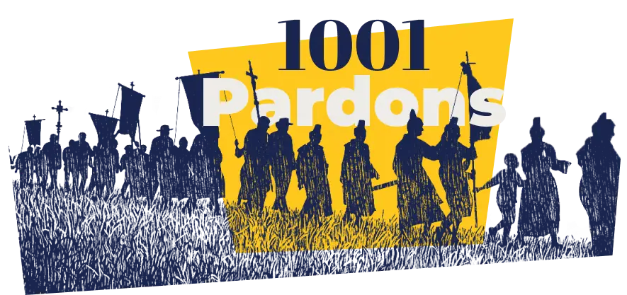 Illustration d'un pardon breton avec le titre : 1001 Pardons